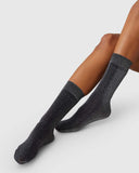 Ines Shimmery Sock in Black from Swedish Stockings