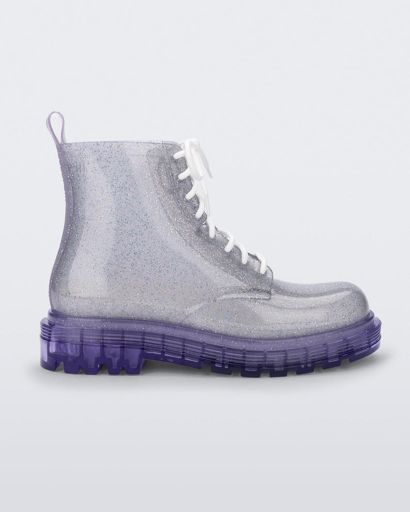 Coturno Boot in Lilac Silver Glitter from Melissa