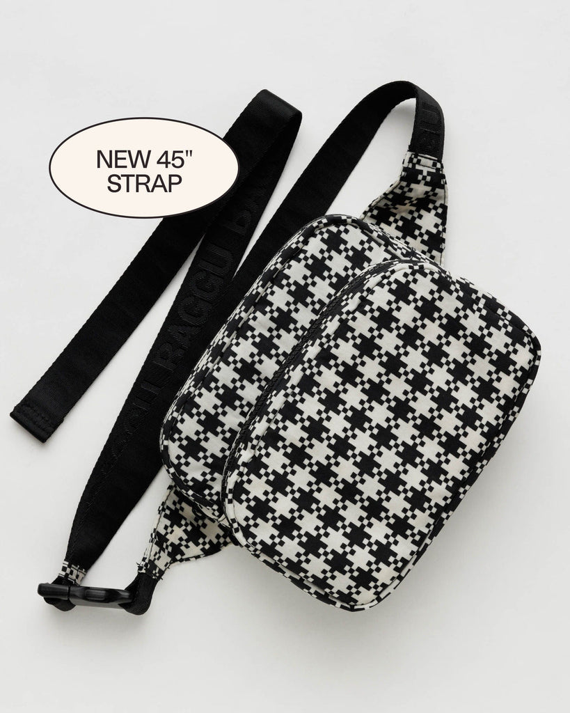 Fanny Pack in Black & White Pixel Gingham from BAGGU