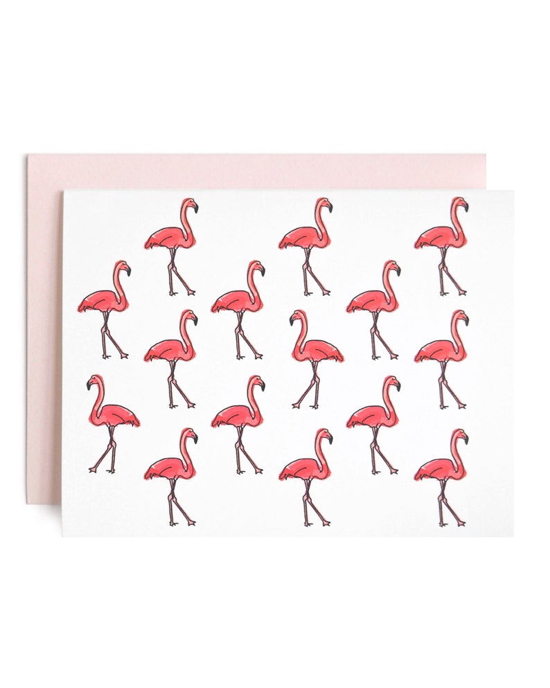 Flamingos Greeting Card by Lauren and Lorenz
