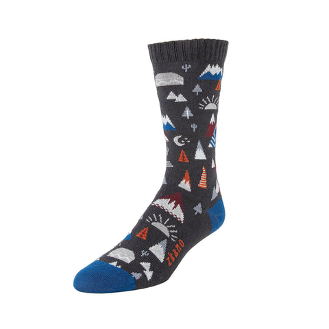 The Great Outdoors Socks in Charcoal from Zkano