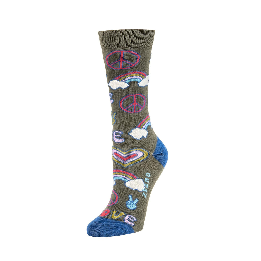 Peace & Love Socks in Spruce from Zkano