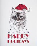 Happy Holidays Cat Greeting Card by Lauren and Lorenz